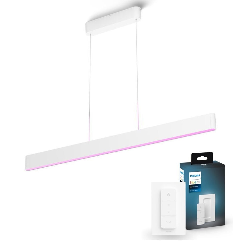 Philips Hue White & Color Ambiance LED Pendelleuchte Ensis in Weiß 2x 38W 5500lm inkl. Dimmschalter