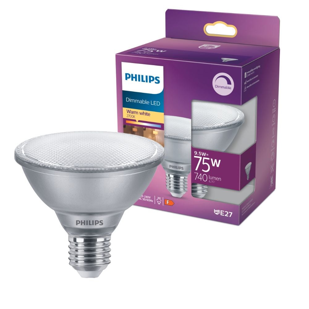 Philips LED Lampe ersetzt 75W, E27 Reflektor PAR30S, warmwei, 740 Lumen, dimmbar, 1er Pack