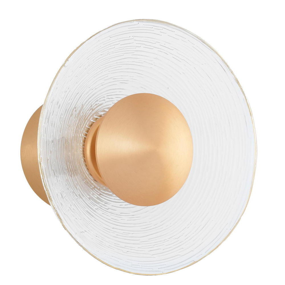 LED Wandleuchte Esil in Gold und Transparent 8W 536lm 160mm