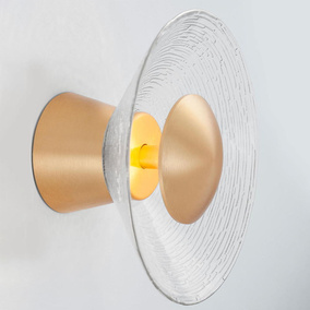 LED Wandleuchte Esil in Gold und Transparent 8W 536lm 200mm
