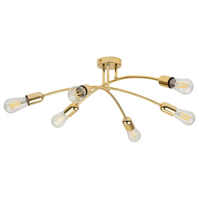famlights | Deckenleuchte Emely in Gold E27 6-flammig