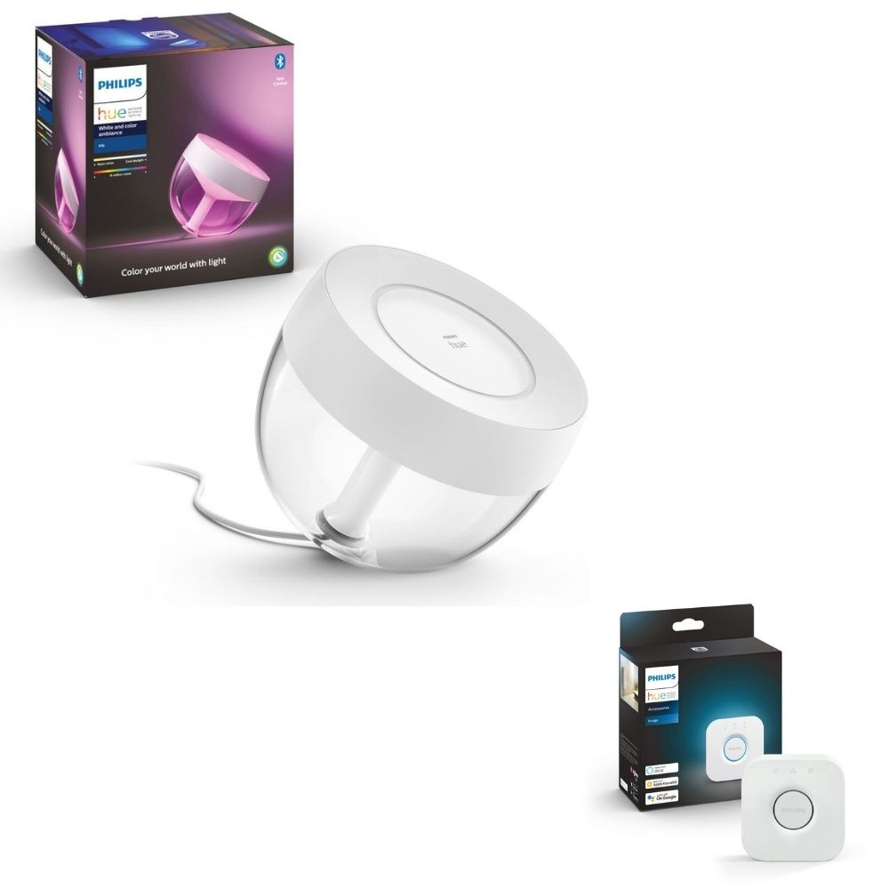 Philips Hue White & Color Ambiance Tischleuchte Iris in Wei 570lm inkl. Bridge