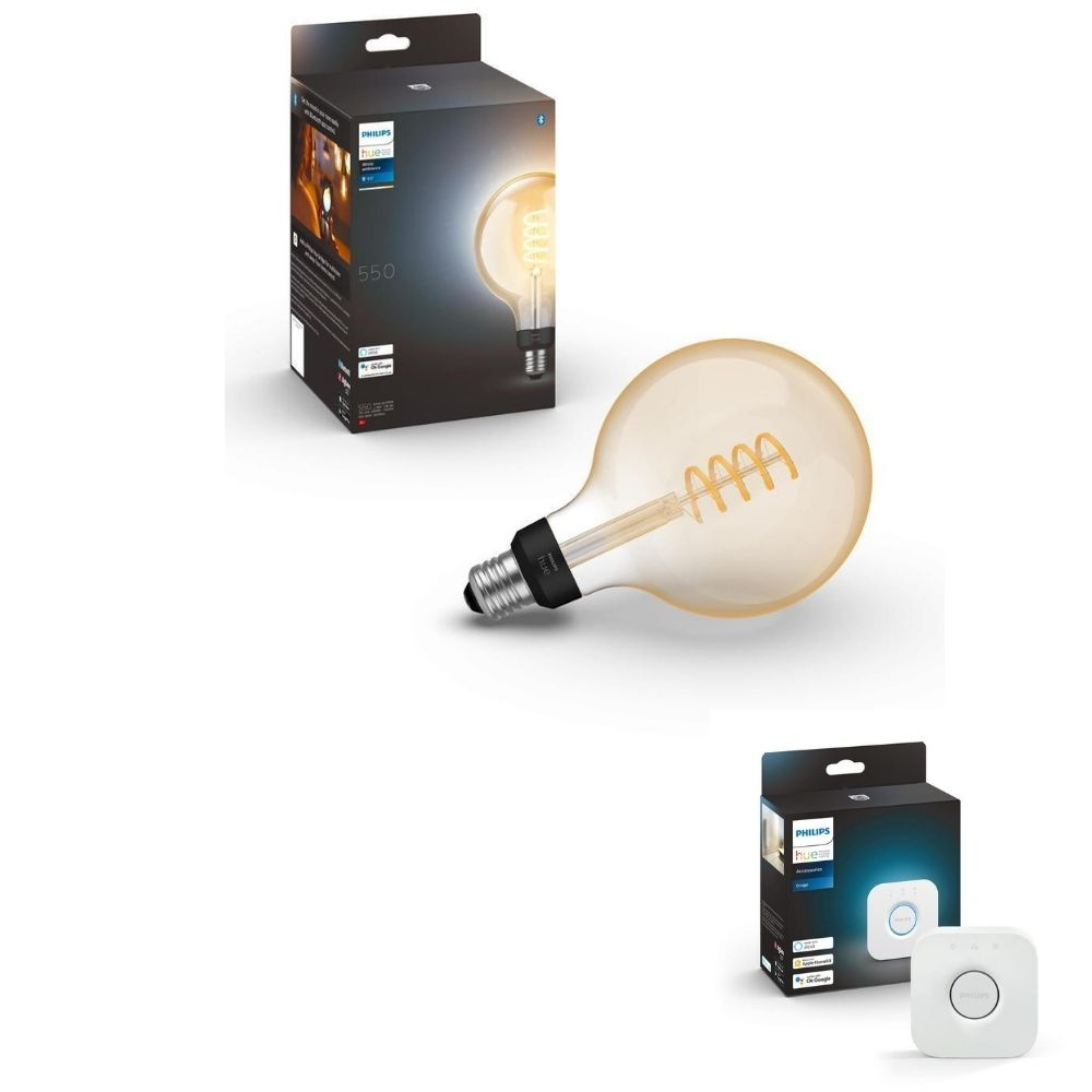 Philips Hue Bluetooth White Ambiance LED E27 Globe - G125 4,3W 550lm inkl. Bridge