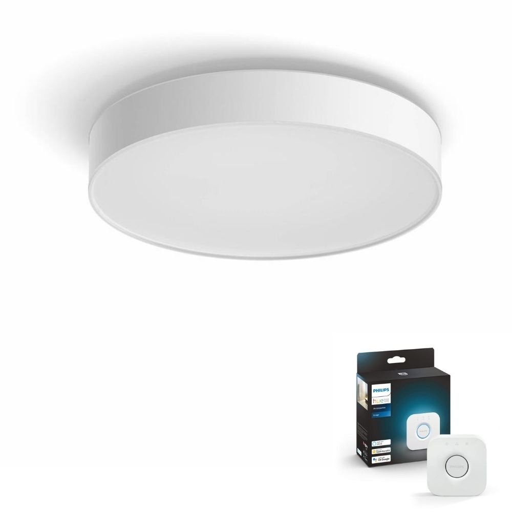 Philips Hue Bluetooth White Ambiance LED Deckenleuchte Enrave in Wei 33,5W 4300lm inkl. Bridge