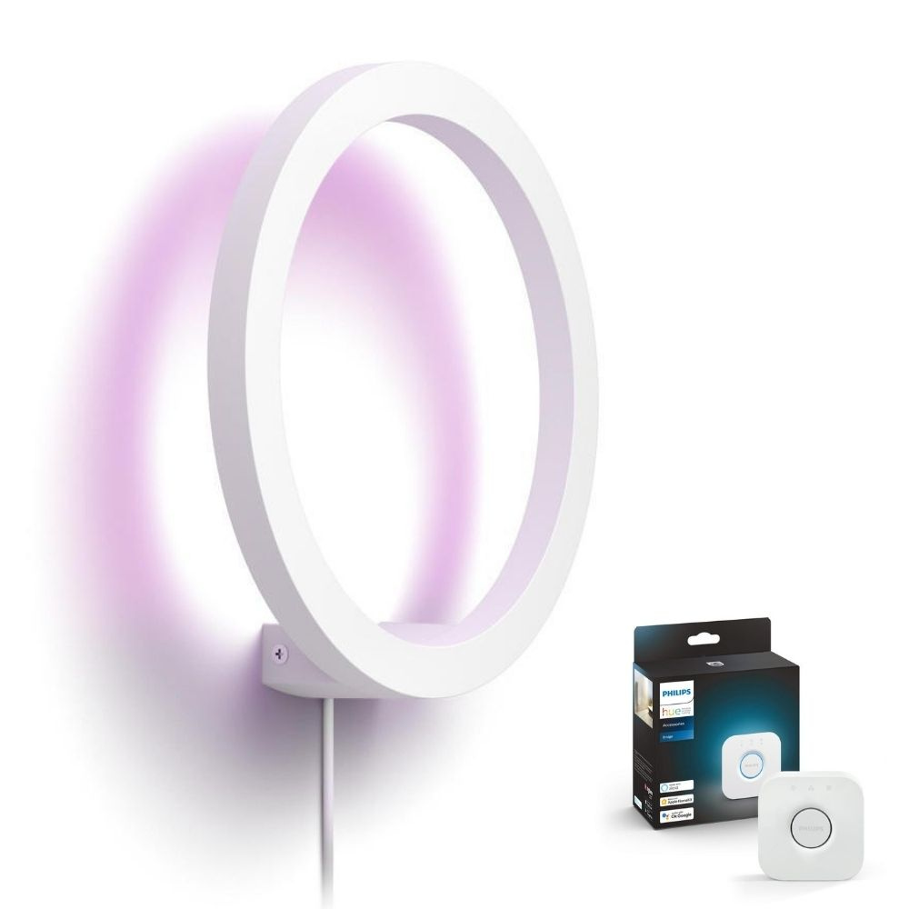 Philips Hue Bluetooth White & Color Ambiance Wandleuchte Sana in Wei 20W 1400lm inkl. Bridge
