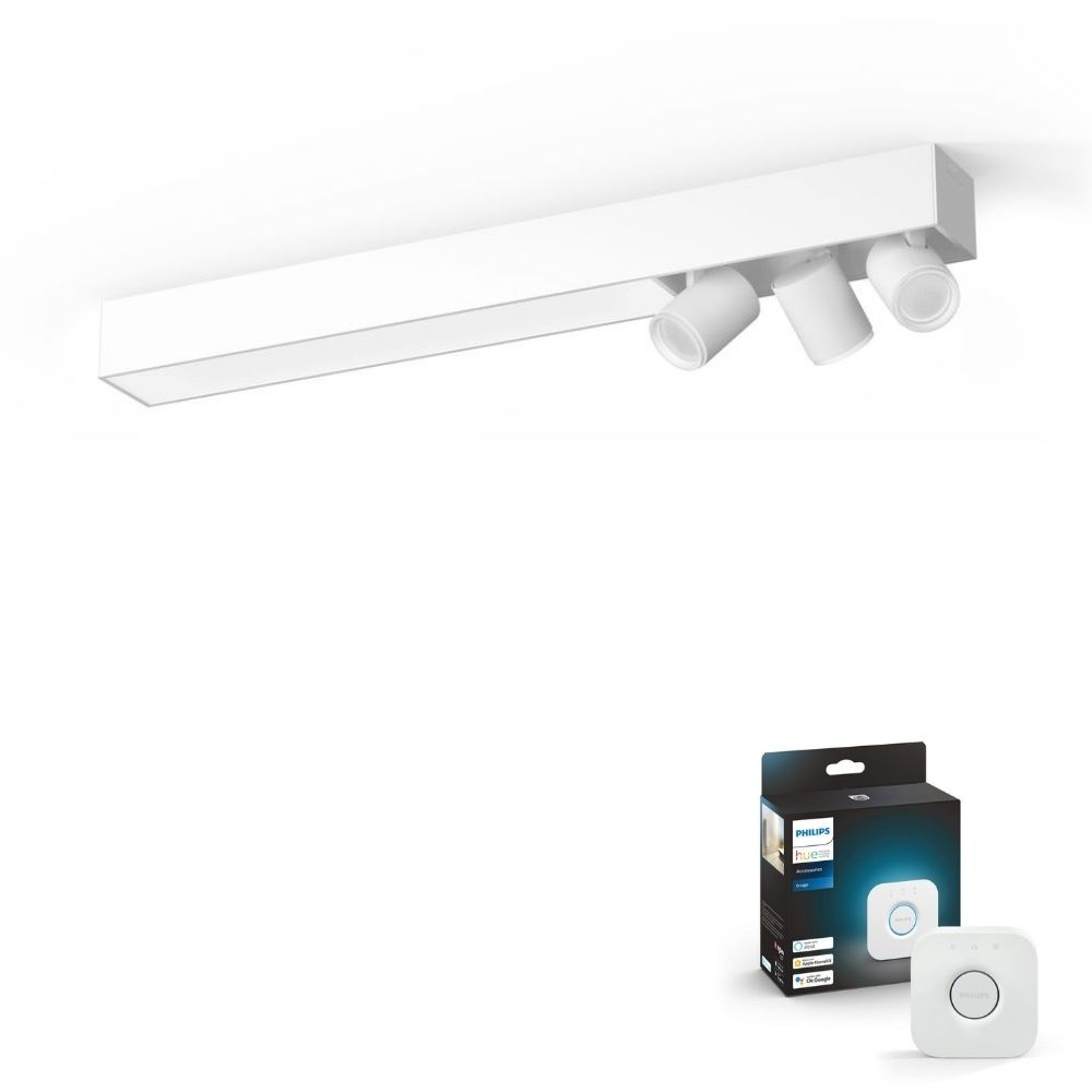 Philips Hue Bluetooth White & Color Ambiance Spot Centris in Wei 3-flammig inkl. Bridge