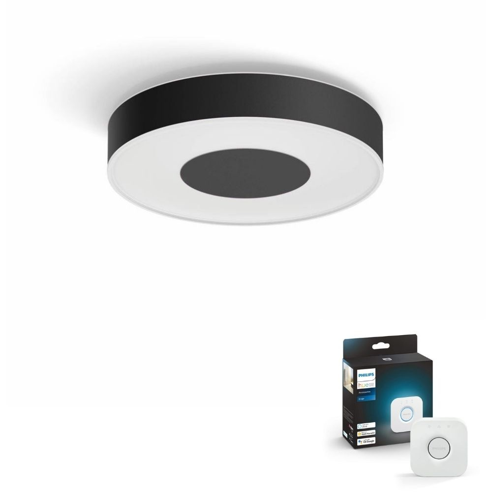 Philips Hue Bluetooth White & Color Ambiance LED Deckenleuchte Infuse in Schwarz 33,5W 2350lm inkl. Bridge