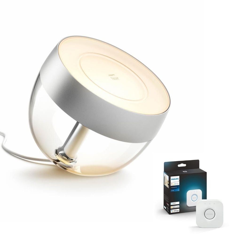 Philips Hue Bluetooth White Ambiance LED Tischleuchte Iris Special Edition in Transparent 8,2W 570lm inkl. Bridge