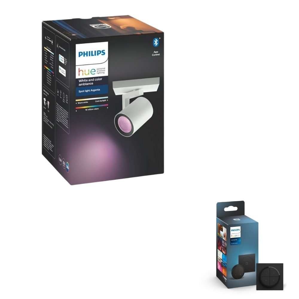 Philips Hue Bluetooth White & Color Ambiance Argenta - Spot inkl. Tap Dial Schalter in Schwarz