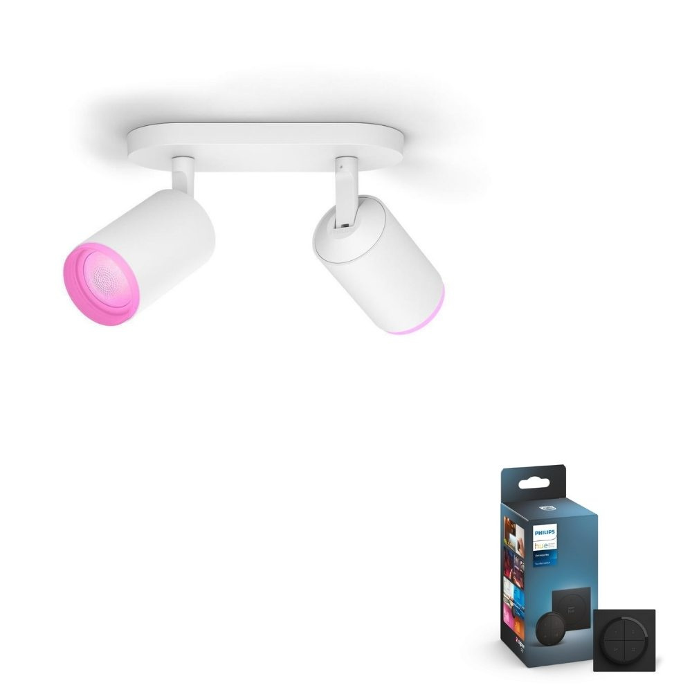 Philips Hue Bluetooth White & Color Ambiance Spot Fugato GU10 inkl. Tap Dial Schalter in Schwarz
