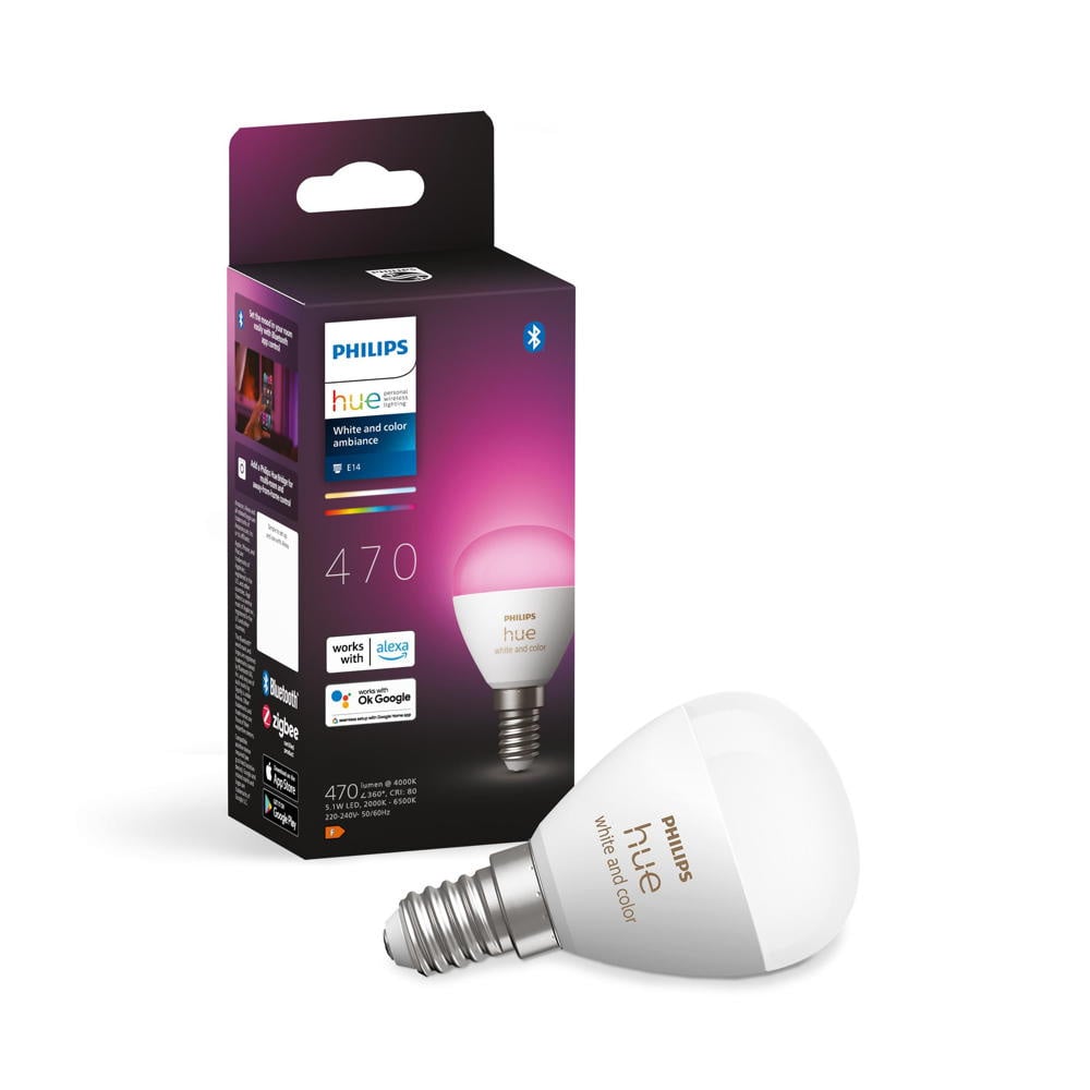 Philips Hue White & Color Ambiance LED E14 Luster in Wei 5,1W 370lm Einerpack