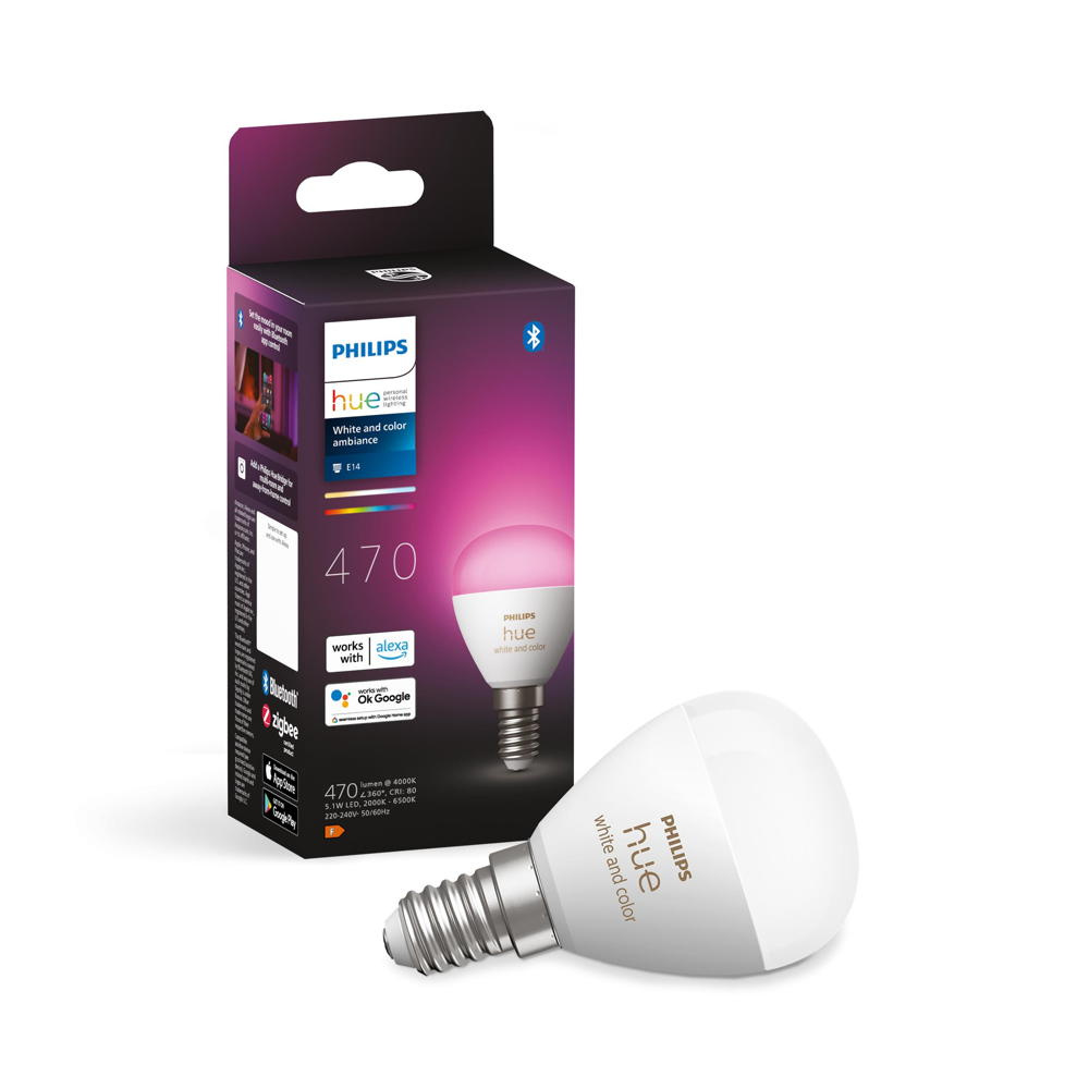 Philips Hue White & Color Ambiance LED E14 Luster in Weiß 5 1W