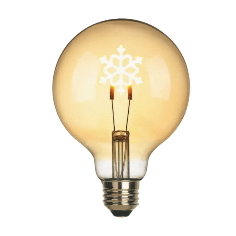 LED Leuchtmittel Schneeflocke E27 Globe - G95 in Transparent 1,5W 70lm