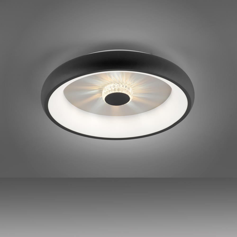 LED Deckenleuchte Vertigo mit Ventilator in Schwarz 29W 3500lm