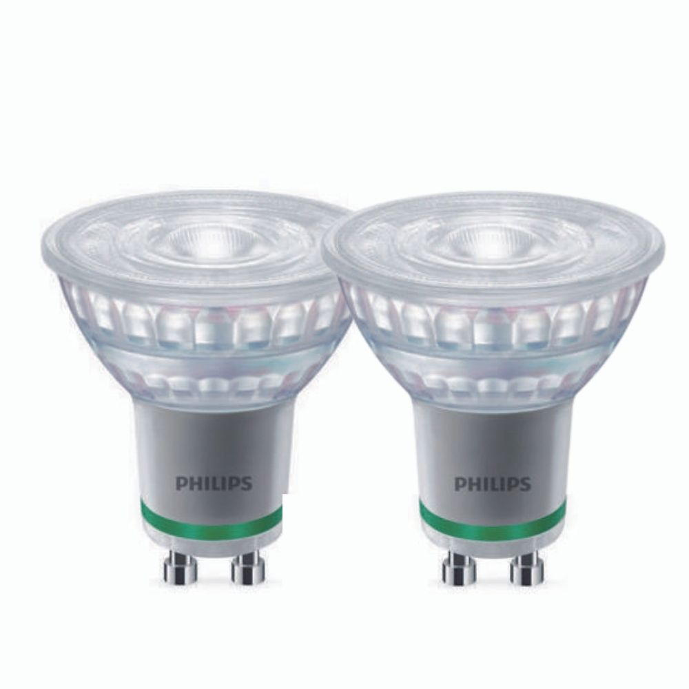 Philips LED Lampe Gu10 - Reflektor Par16 2,1W 375lm 3000K ersetzt 50W Doppelpack