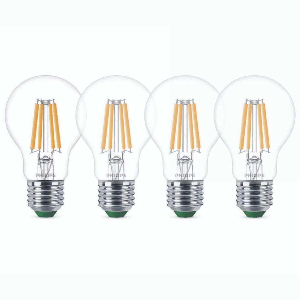Philips LED Lampe E27 - Birne A60 2,3W 485lm 2700K ersetzt 40W Viererpack