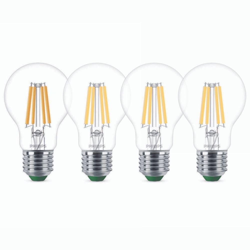Philips LED Lampe E27 - Birne A60 2,3W 485lm 4000K ersetzt 40W Viererpack