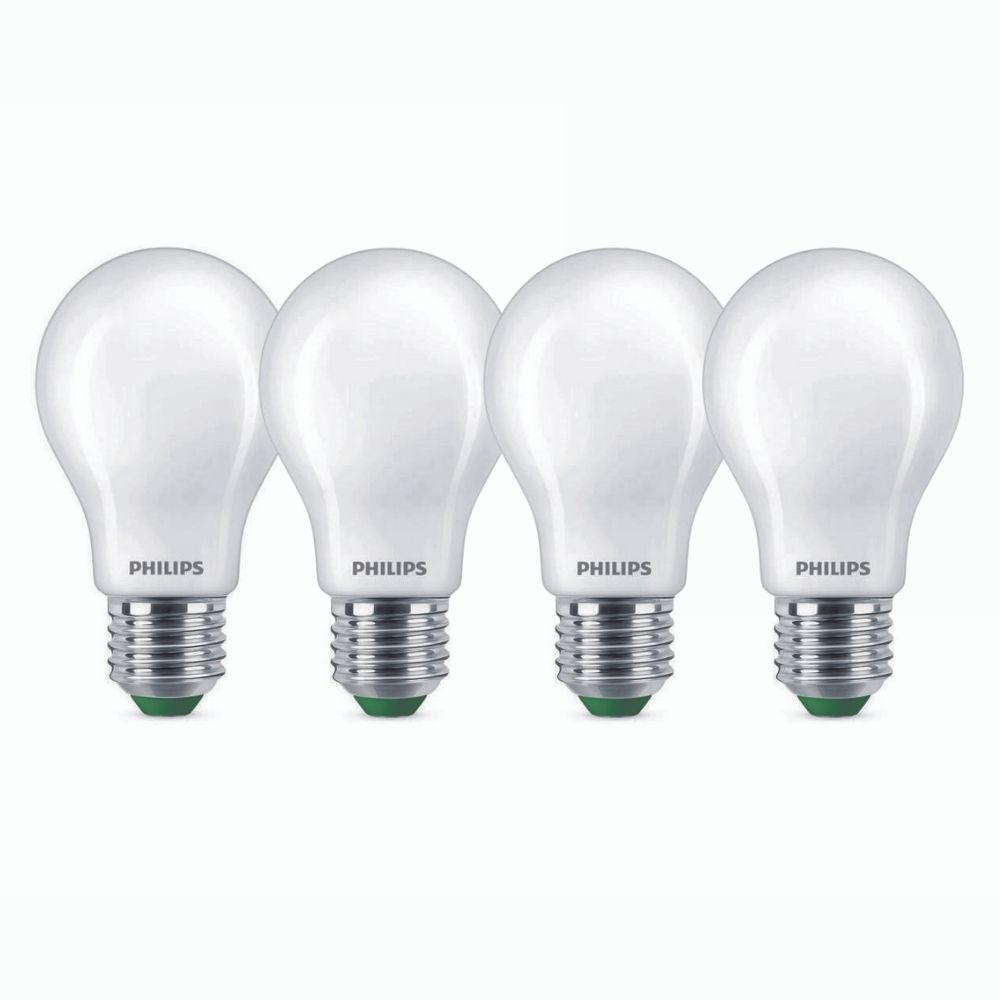 Philips LED Lampe E27 - Birne A60 4W 840lm 2700K ersetzt 60W standard Viererpack