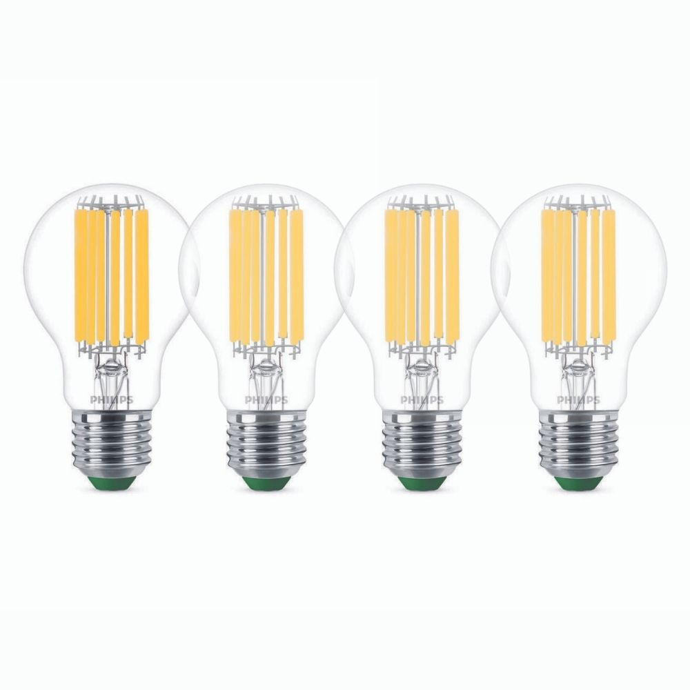Philips LED Lampe E27 - Birne A60 7,3W 1535lm 4000K ersetzt 100W Viererpack