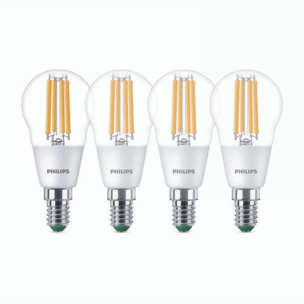 Philips LED Lampe E14 - Tropfen P45 2,3W 485lm 2700K ersetzt 40W Viererpack