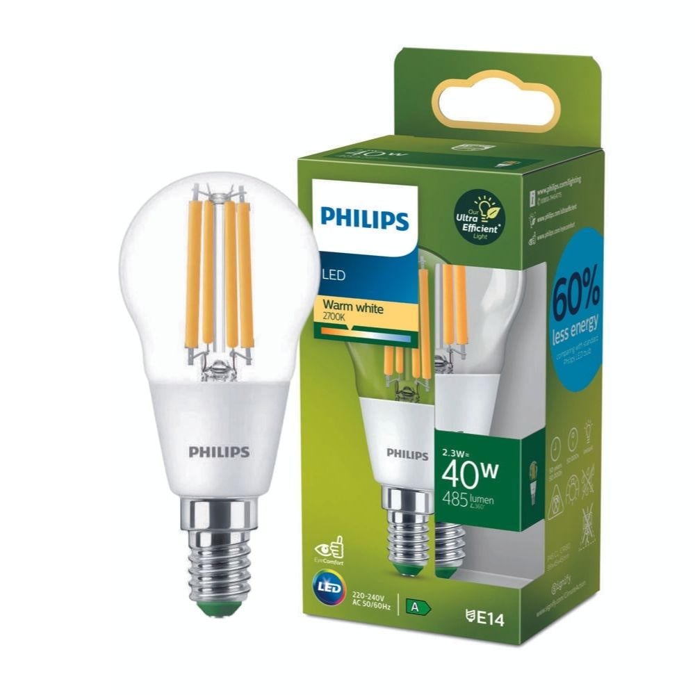 Philips LED Lampe E14 - Tropfen P45 2,3W 485lm 2700K ersetzt 40W