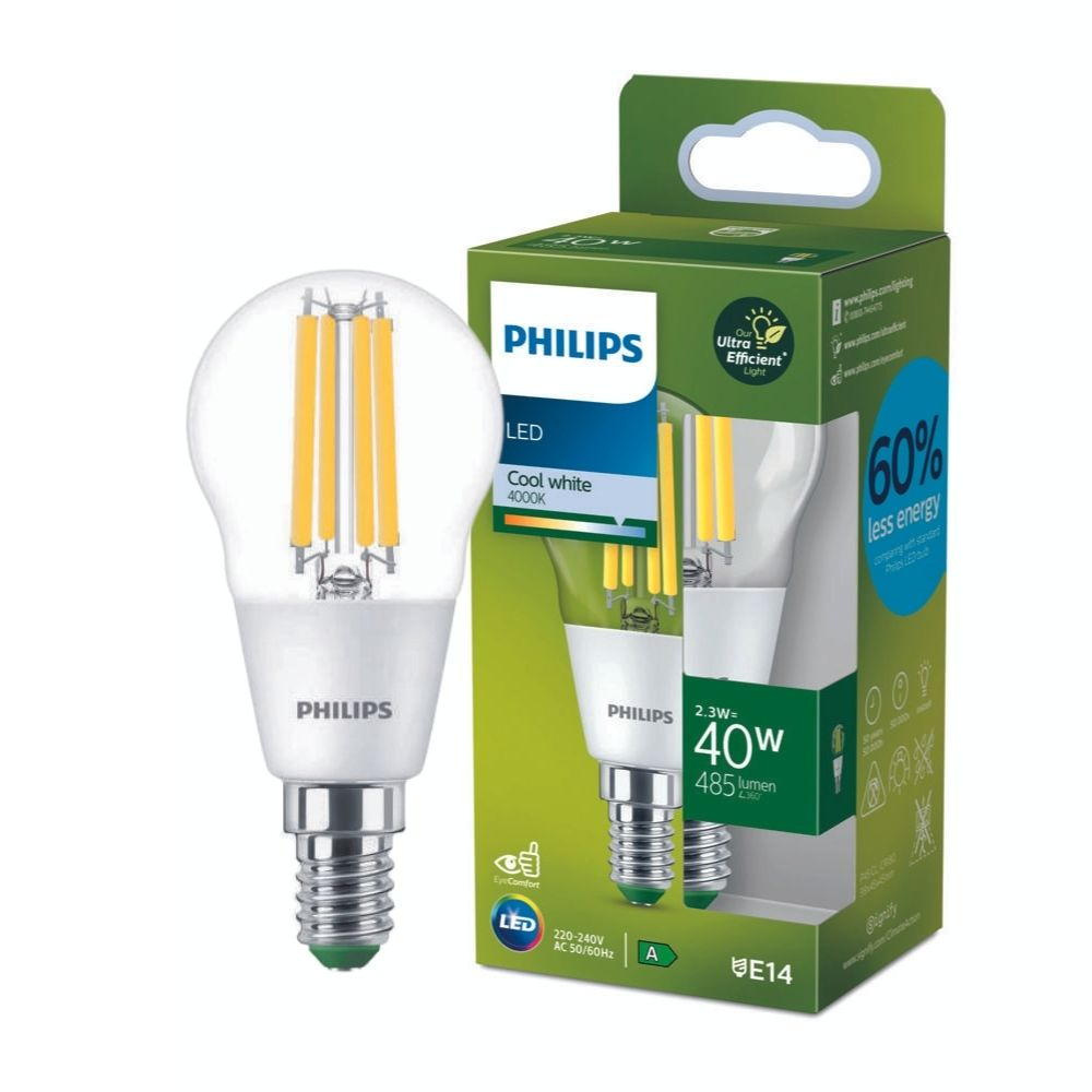 Philips LED Lampe E14 - Tropfen P45 2,3W 485lm 4000K ersetzt 40W