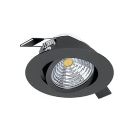 LED Einbauspot Saliceto in Schwarz 6W 380lm 2700K starr | Eglo | 98607 | Deckenlampen