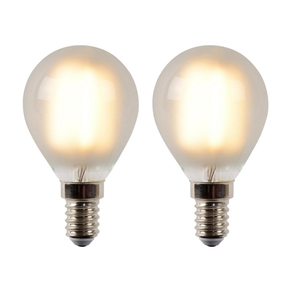 LED Leuchtmittel E14 Tropfen - P45 in Transparent-milchig 4W 400lm 2er-Pack