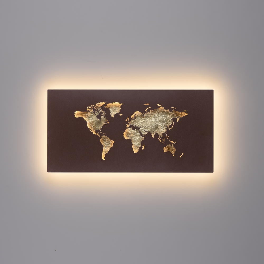 LED Wandleuchte Map in Rostfarbig und Gold 25W 3250lm
