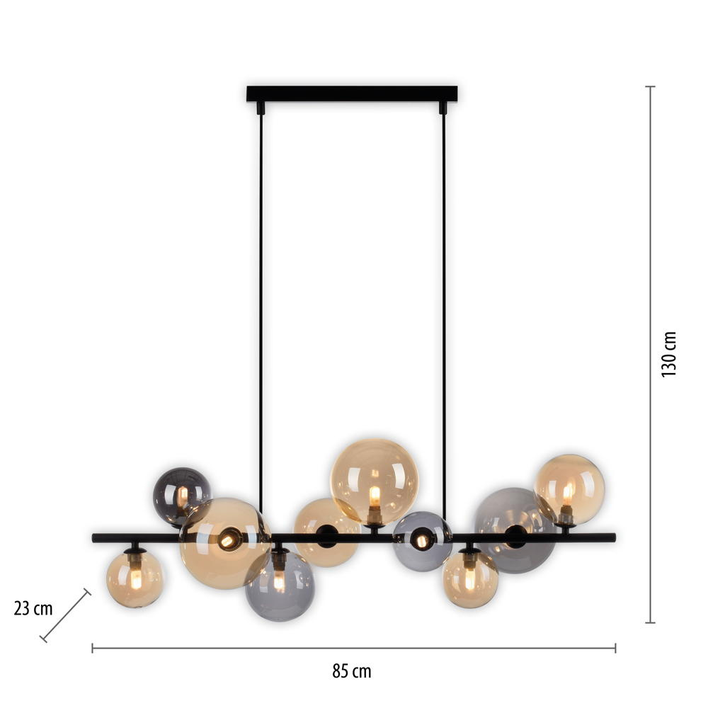 LED Pendelleuchte Popsicle in Schwarz-transparent 3000lm 2583-18 | 10x Neuhaus 1... G9 3W | und Gold Paul