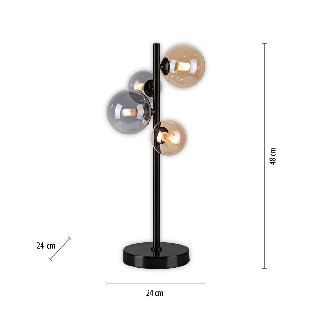LED Tischleuchte Popsicle in Schwarz-transparent und Gold 4x 3W 1200lm G9  4-f... | Paul Neuhaus | 4585-18