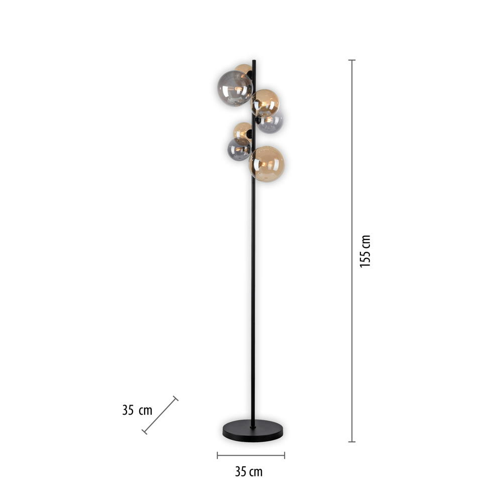 LED Stehleuchte Popsicle 3W Paul 7x | Gold Neuhaus 585-18 | G9 2100lm in und 7-fl... Schwarz-transparent