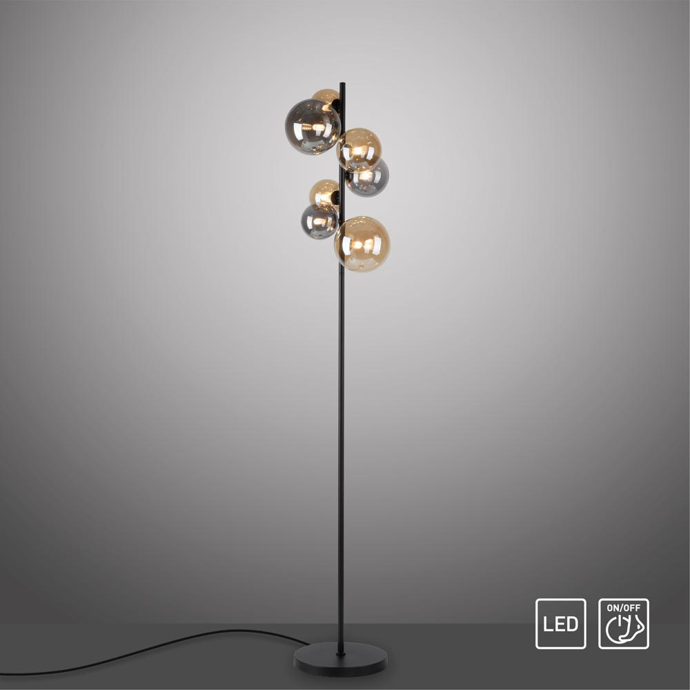 LED Stehleuchte Popsicle in Schwarz-transparent und Gold 7x 3W 2100lm G9  7-fl... | Paul Neuhaus | 585-18
