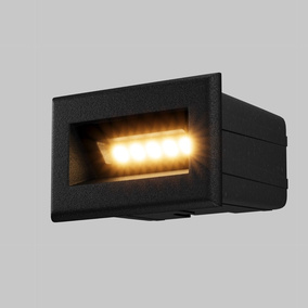 LED Wandeinbauleuchte Bosca in Schwarz 3W 250lm IP65 84mm