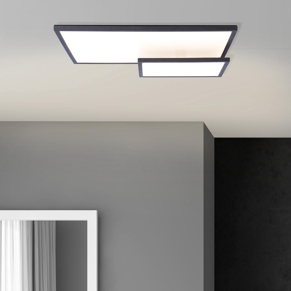 LED Panel Bility in Schwarz und Wei 2x 18W 3600lm eckig