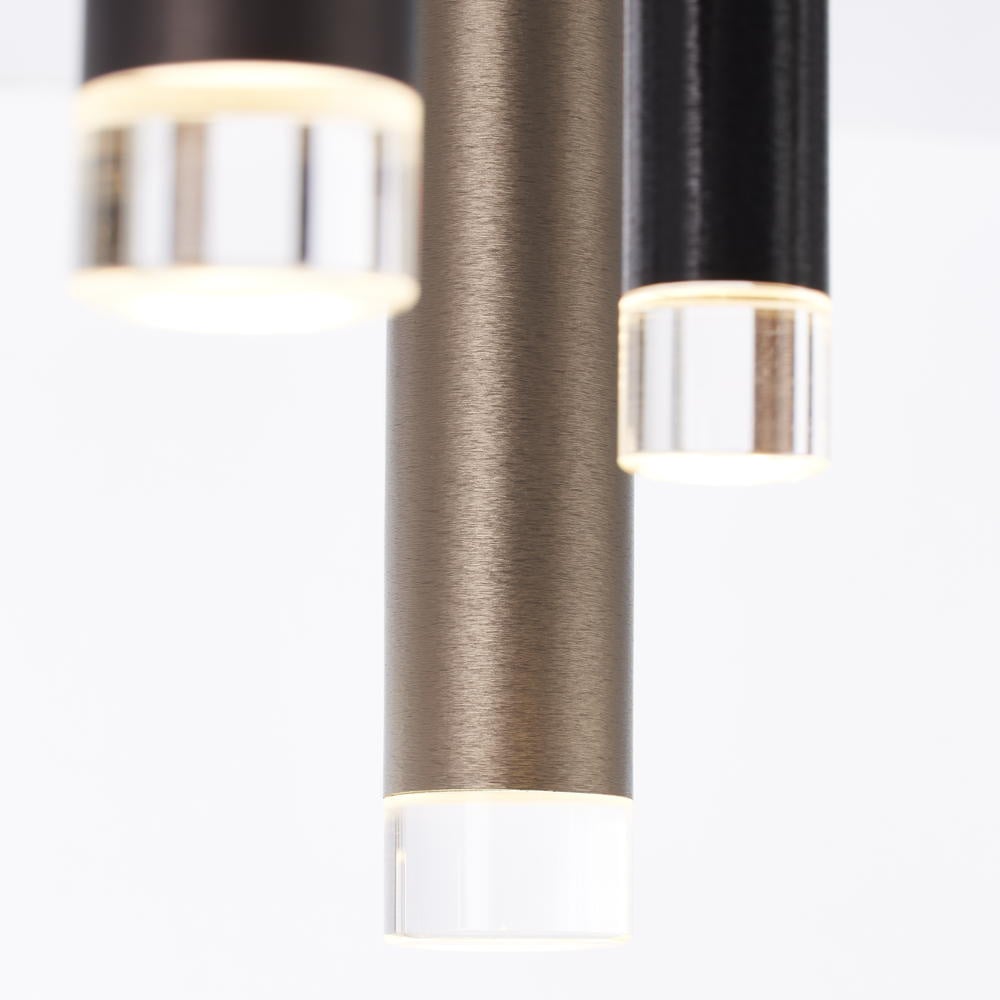 LED Deckenleuchte Cembalo in Aluminium und Schwarz 12x 4W 5800lm eckig |  Brilliant | G93769/20