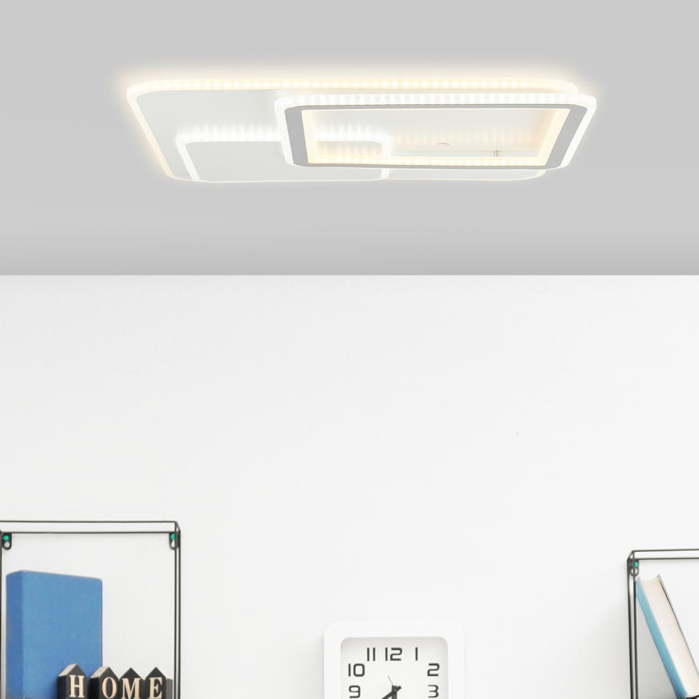 LED Deckenleuchte Savare in Wei und Grau 3x 16W 6100lm