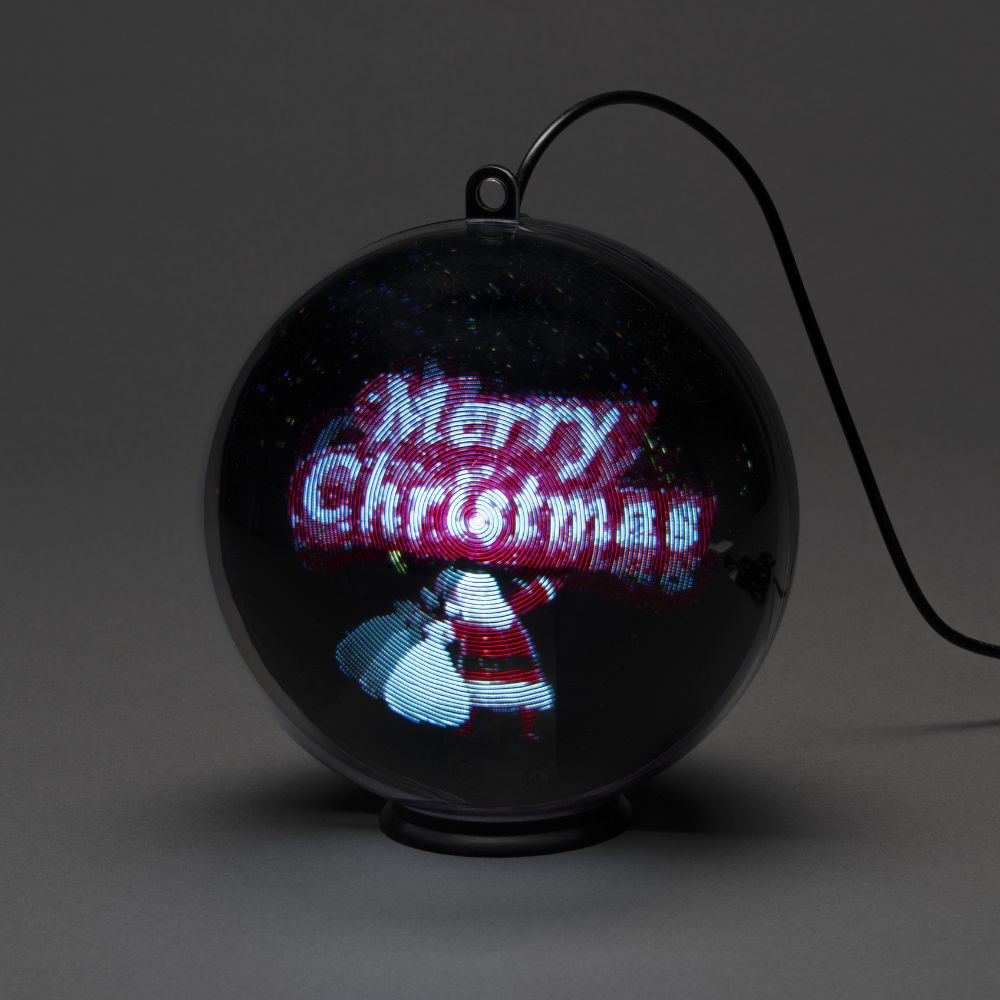LED Weihnachtskugel Geschenktte RGB in Schwarz 64x 0,42W 150mm