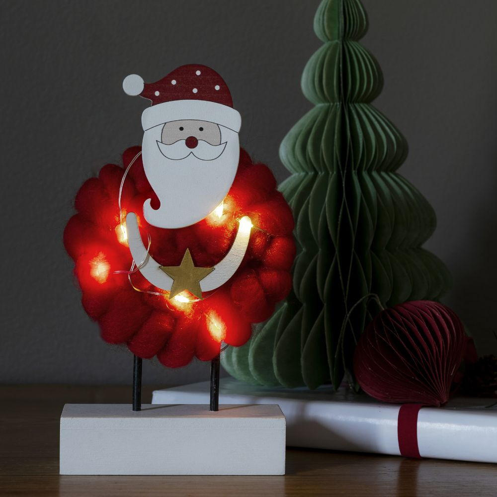 LED Deko Objekt Weihnachtsmann in Rot 6x0,06W 30lm