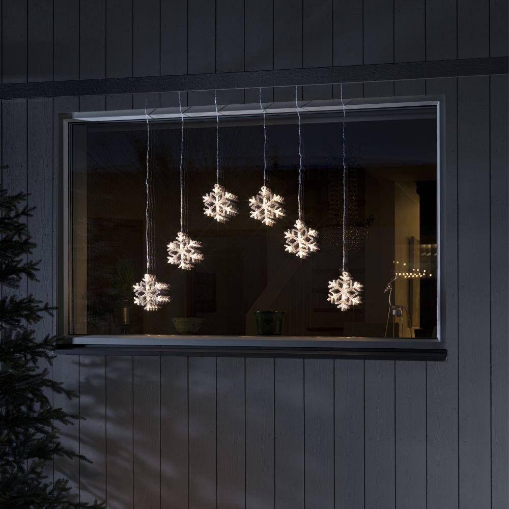 LED Lichterkette Schneeflocke in Transparent 48x 0 02W 96lm IP44 |  Konstsmide | 4044-103