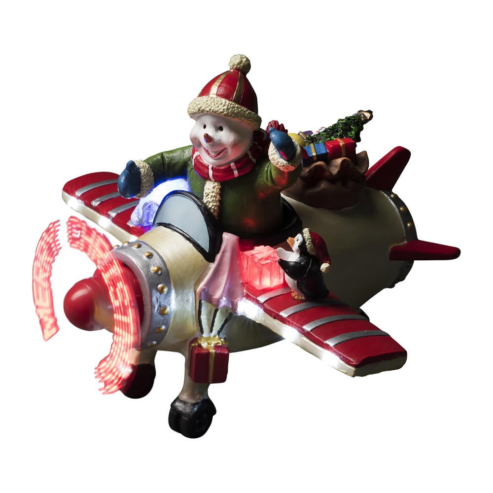 LED Figur Weihnachtsmann im Flieger RGB in Mehrfarbig 8x 0,04W 16lm
