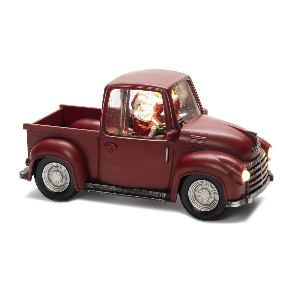 LED Deko Auto mit Weihnachtsmann in Rot 3x 0,1W