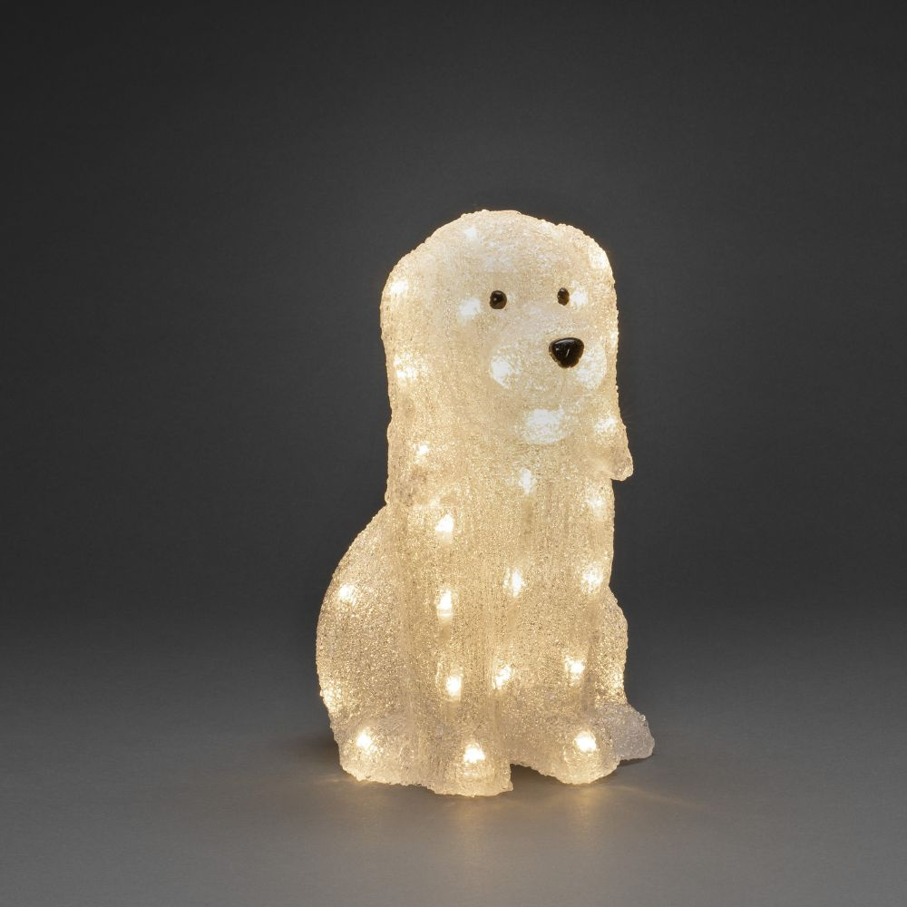 LED Leuchtfigur Hund in Transparent 40x 0,02W 80lm IP44
