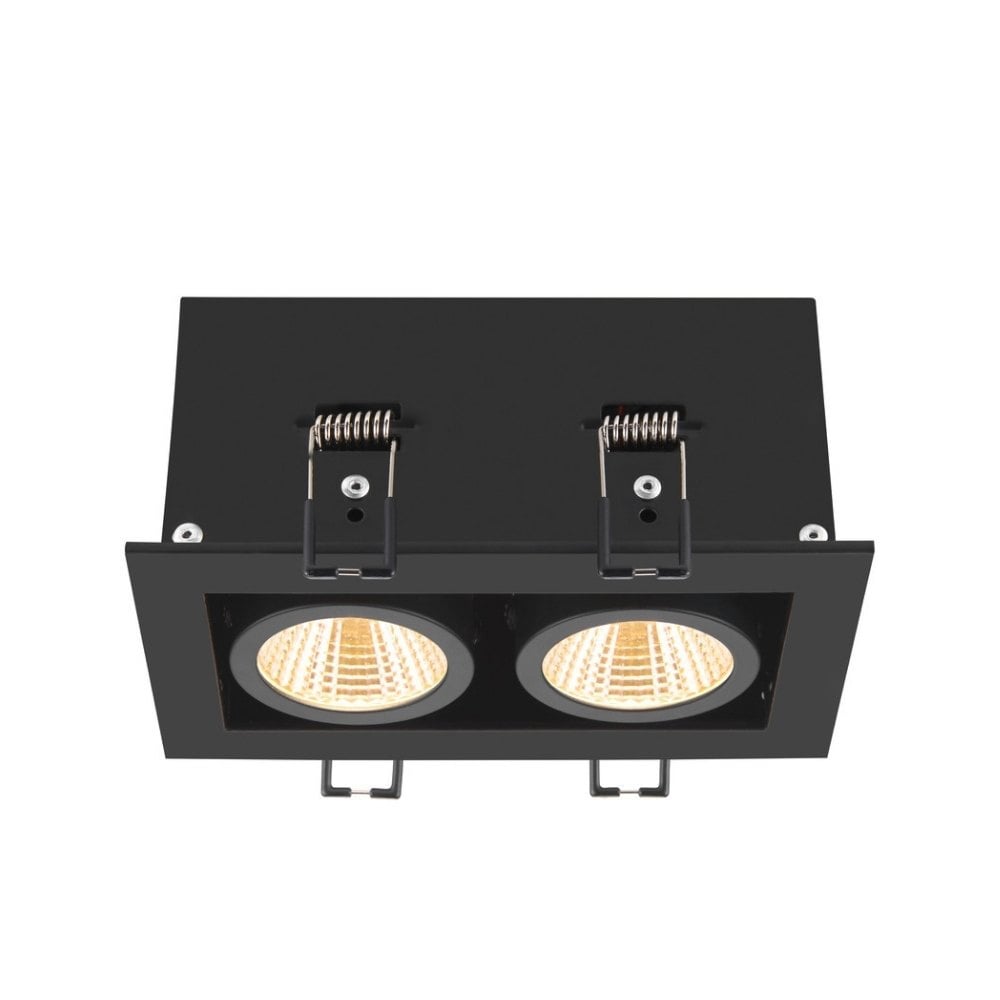 LED Deckeneinbauleuchte Kadux in Schwarz 2x 7W 1550lm 2-flammig