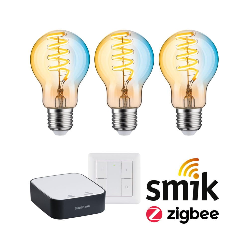 Smartes Zigbee 3.0 LED Starter Set Smik E27 - Birne A60 3x 7,5W 600lm tunable white