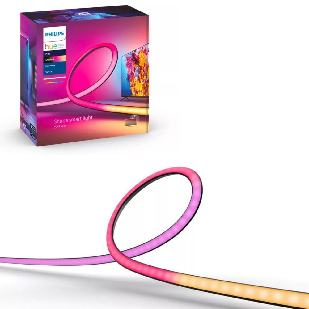 Philips HUE White & Color Ambiance Lightstrip Play Gradient TV 55" in Schwarz 20W 1230lm