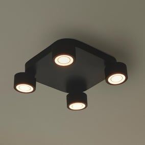 LED Deckenleuchte Clyde 4-Spot in Schwarz 4x 3,5W
