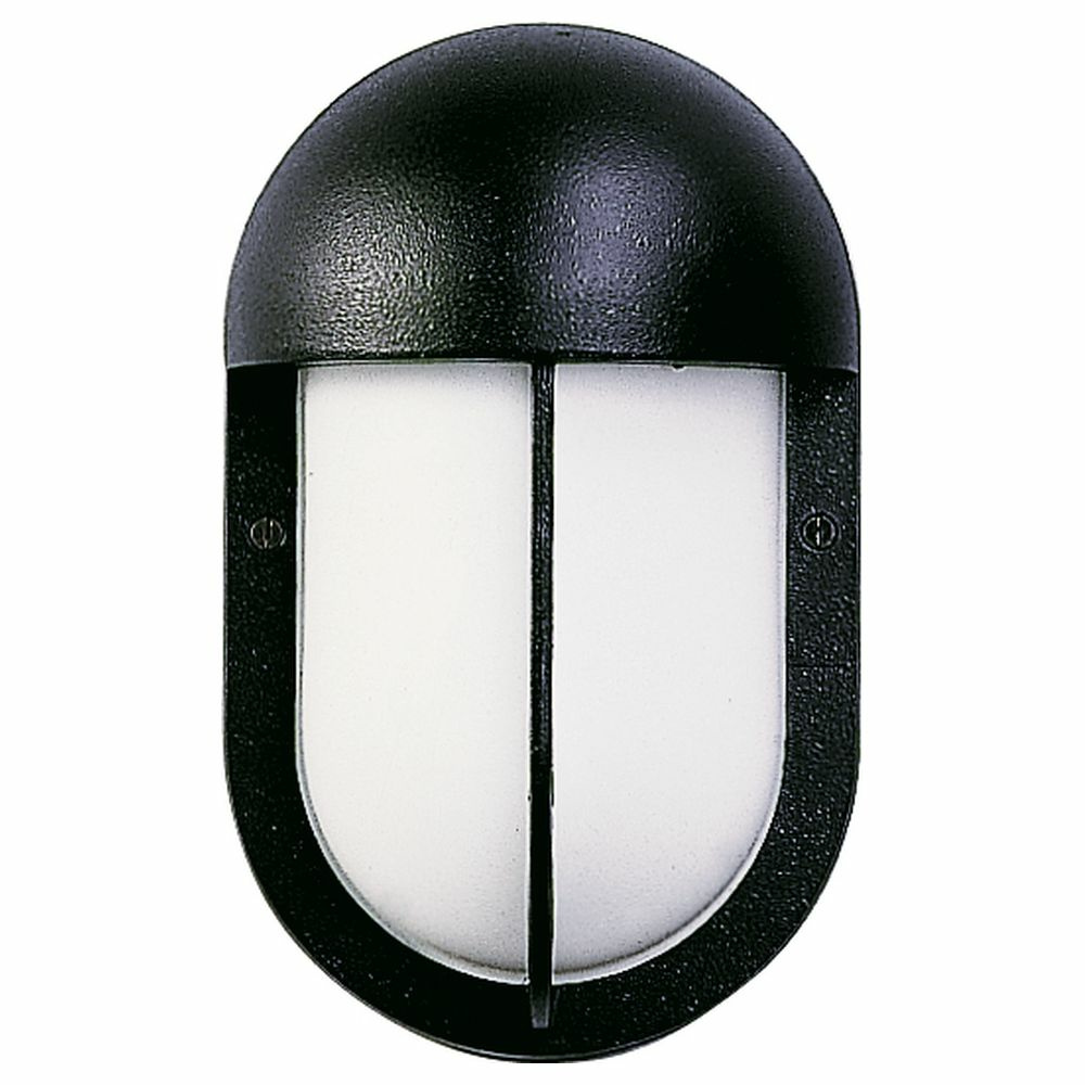 Wandleuchte A-92498 ,1/3 Abdeckung, schwarz, aus Aluguss, Opalglas, Oval, E27, IP44
