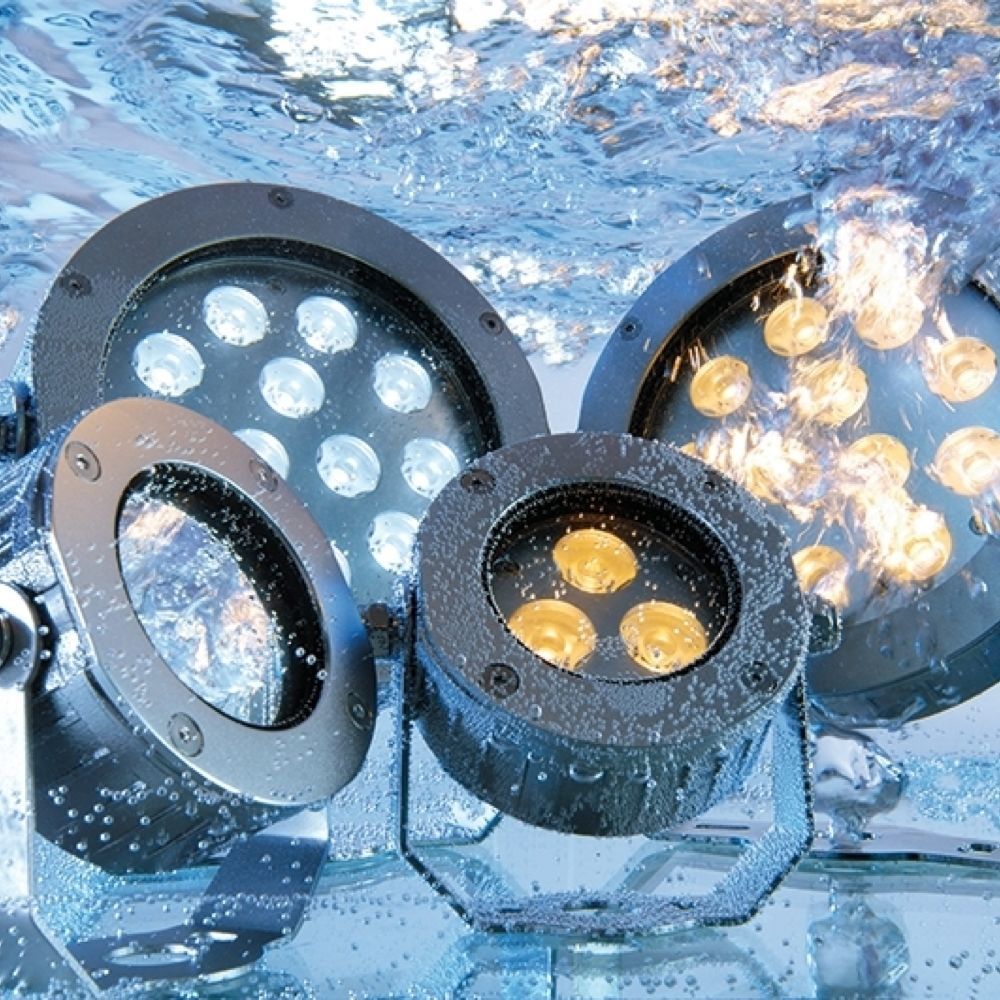 Unterwasserstrahler mit der Schutzklasse IP68 sind gegen dauerhaftes Untertauchen geschützt.